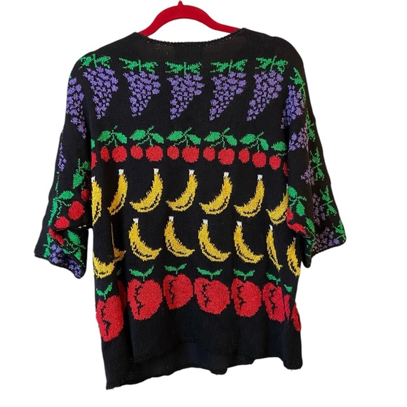 Vintage French Rags Hand-Loomed Fruit Crew Neck Sweater - Picture 9 of 16